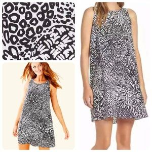 Lilly Pulitzer Jackie b&w silk shift dress, S